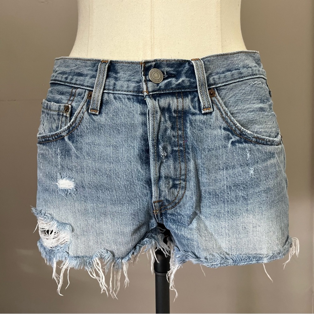 Levi’s 501 Button Fly Distressed Denim Women's Jean Shorts